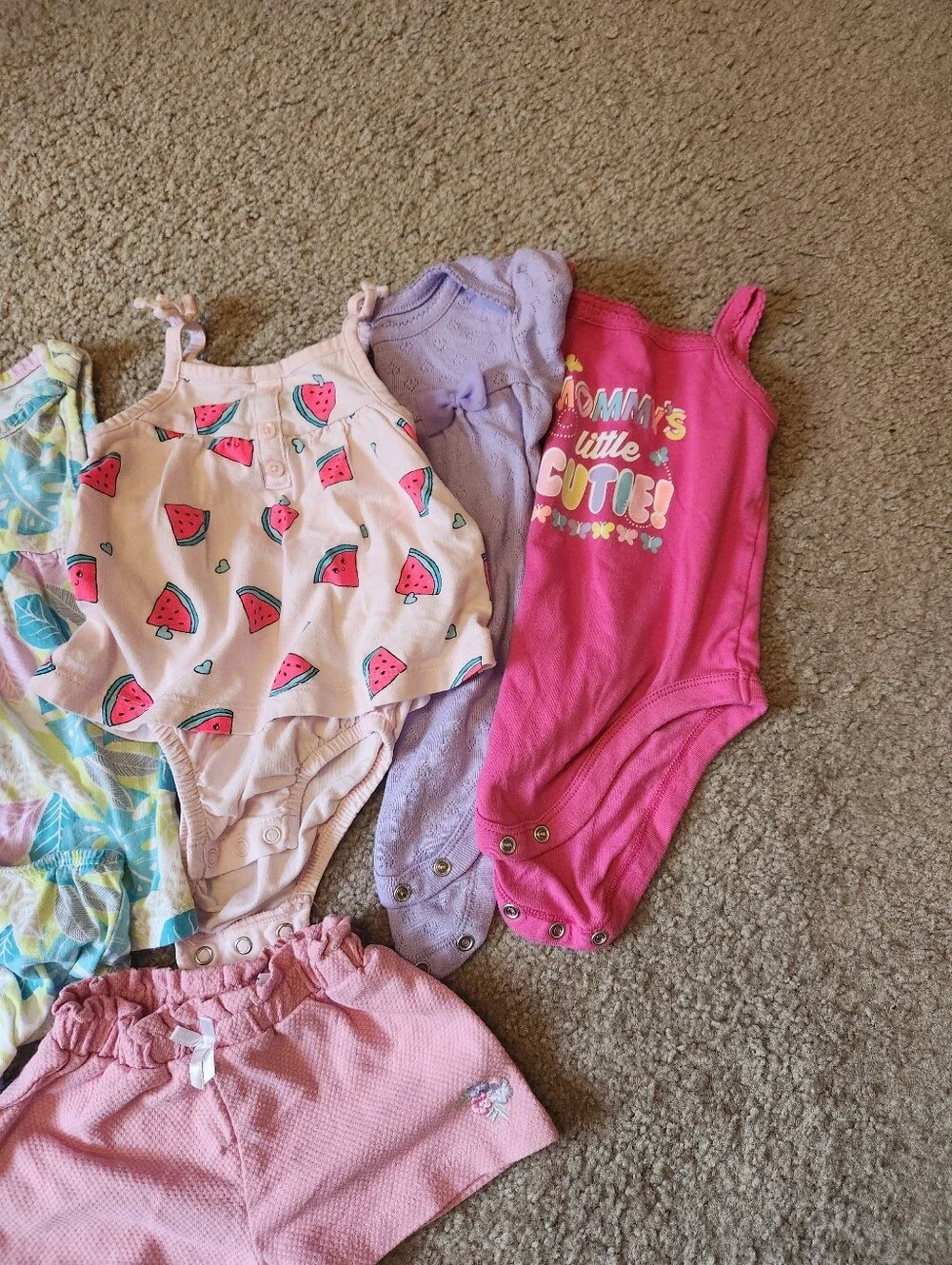 Mixed Lot 6-9m Baby Girl Clothes Pink Purple Shorts Bodysuits Dress Outfit